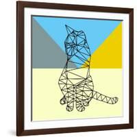 Black Party Cat Polygon-Lisa Kroll-Framed Art Print