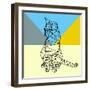 Black Party Cat Polygon-Lisa Kroll-Framed Art Print