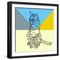 Black Party Cat Polygon-Lisa Kroll-Framed Art Print