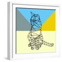 Black Party Cat Polygon-Lisa Kroll-Framed Art Print