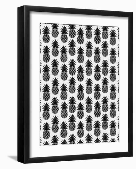 Black Pineapple Pattern I-Eline Isaksen-Framed Art Print