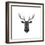 Black Polygon Deer-Lisa Kroll-Framed Premium Giclee Print