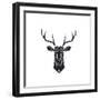 Black Polygon Deer-Lisa Kroll-Framed Premium Giclee Print