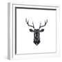 Black Polygon Deer-Lisa Kroll-Framed Premium Giclee Print