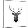 Black Polygon Deer-Lisa Kroll-Mounted Premium Giclee Print