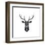 Black Polygon Deer-Lisa Kroll-Framed Art Print