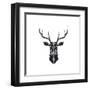 Black Polygon Deer-Lisa Kroll-Framed Art Print