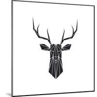 Black Polygon Deer-Lisa Kroll-Mounted Art Print