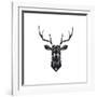 Black Polygon Deer-Lisa Kroll-Framed Art Print