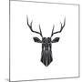 Black Polygon Deer-Lisa Kroll-Mounted Art Print