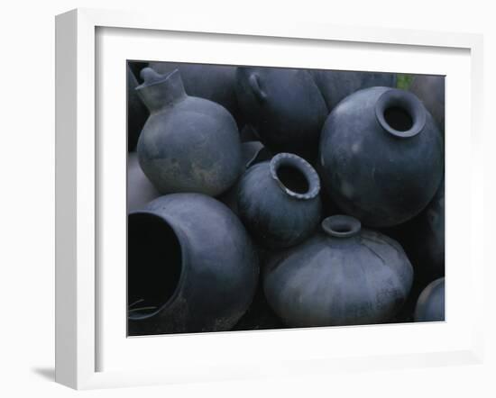 Black Pottery, San Bartolo Coyotepec, Oaxaca, Mexico-Judith Haden-Framed Premium Photographic Print