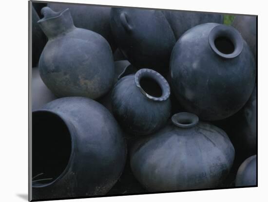 Black Pottery, San Bartolo Coyotepec, Oaxaca, Mexico-Judith Haden-Mounted Premium Photographic Print