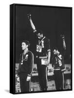 Black Power Salute, 1968 Mexico City Olympics-John Dominis-Framed Stretched Canvas