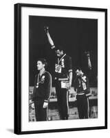 Black Power Salute, 1968 Mexico City Olympics-John Dominis-Framed Premium Photographic Print