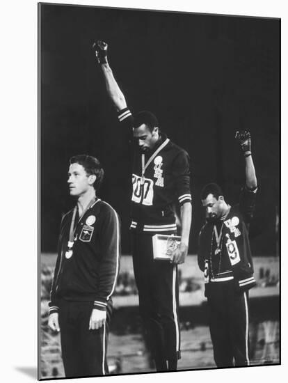 Black Power Salute, 1968 Mexico City Olympics-John Dominis-Mounted Premium Photographic Print
