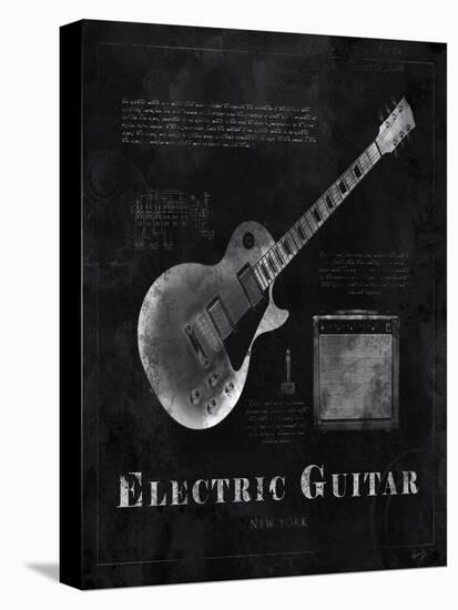 Black Print Electric Guitar-Eric Yang-Stretched Canvas