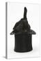 Black Rabbit with Windmill Ears in a Black Top Hat-Mark Taylor-Stretched Canvas