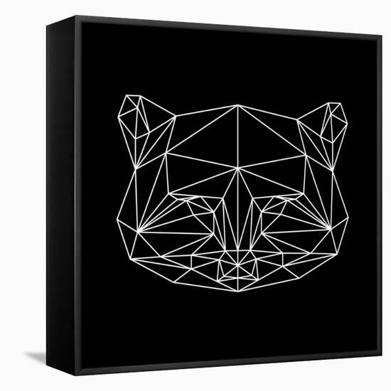 Black Raccoon Polygon-NaxArt-Framed Stretched Canvas