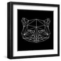 Black Raccoon Polygon-NaxArt-Framed Art Print