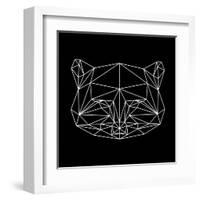 Black Raccoon Polygon-NaxArt-Framed Art Print