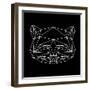 Black Raccoon Polygon-NaxArt-Framed Art Print