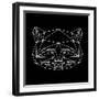 Black Raccoon Polygon-NaxArt-Framed Art Print