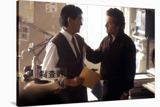 Black Rain by Ridley Scott with Ken Takakura and Michael Douglas, 1989 (photo)-null-Stretched Canvas