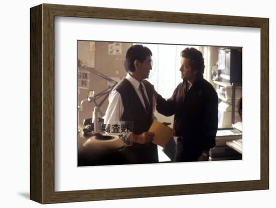 Black Rain by Ridley Scott with Ken Takakura and Michael Douglas, 1989 (photo)-null-Framed Photo