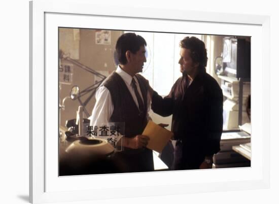 Black Rain by Ridley Scott with Ken Takakura and Michael Douglas, 1989 (photo)-null-Framed Photo