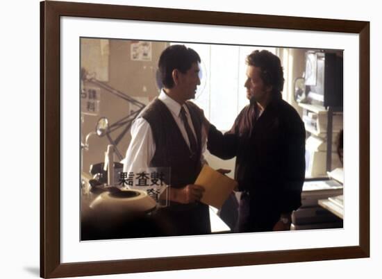 Black Rain by Ridley Scott with Ken Takakura and Michael Douglas, 1989 (photo)-null-Framed Photo