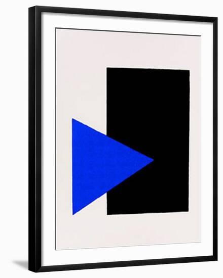 Black Rectangle, Blue Triangle, c.1915-Kasimir Malevich-Framed Serigraph