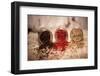 Black, Red, and White Pepper Corns in Rustic Mason Jars-Alastair Macpherson-Framed Photographic Print