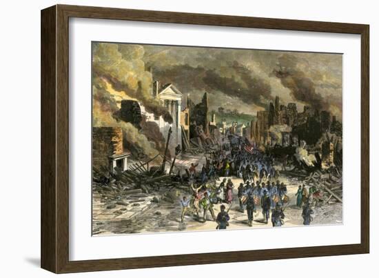 Black Regiment of the Union Army Entering Richmond, April 3, 1865, Near the End of the Civil War-null-Framed Giclee Print