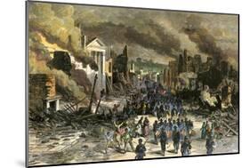 Black Regiment of the Union Army Entering Richmond, April 3, 1865, Near the End of the Civil War-null-Mounted Giclee Print