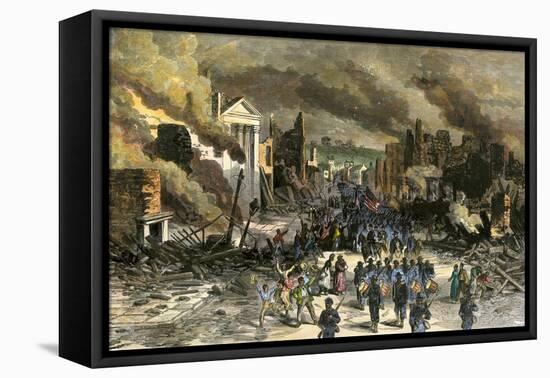 Black Regiment of the Union Army Entering Richmond, April 3, 1865, Near the End of the Civil War-null-Framed Stretched Canvas