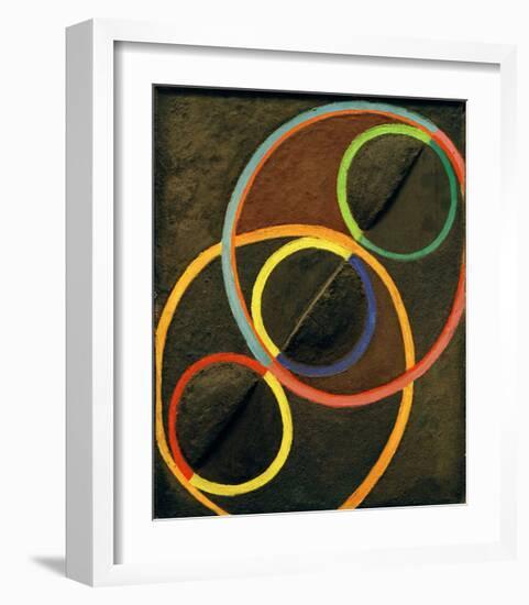 Black Relief with Colour Circles, 1930/32-Robert Delaunay-Framed Giclee Print