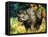 Black Rhino-Sydney Edmunds-Framed Stretched Canvas