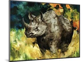 Black Rhino-Sydney Edmunds-Mounted Giclee Print