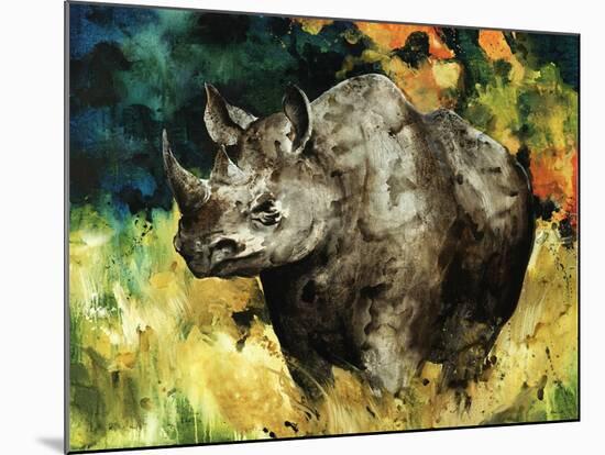 Black Rhino-Sydney Edmunds-Mounted Giclee Print