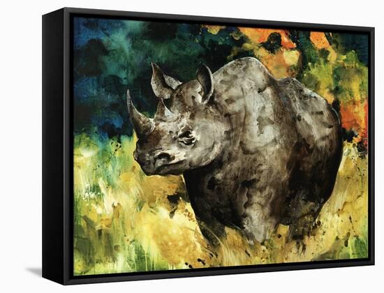 Black Rhino-Sydney Edmunds-Framed Stretched Canvas