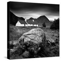 Black Rock Cottage and Buachaille Etive Mor, Rannoch Moor, Near Fort William, Highlands, Scotland-Lee Frost-Stretched Canvas