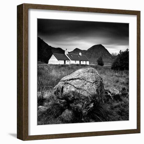 Black Rock Cottage and Buachaille Etive Mor, Rannoch Moor, Near Fort William, Highlands, Scotland-Lee Frost-Framed Photographic Print