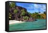 Black Rocks. Bora-Bora. Polynesia-Konstik-Framed Stretched Canvas