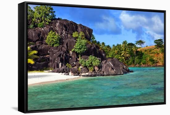 Black Rocks. Bora-Bora. Polynesia-Konstik-Framed Stretched Canvas