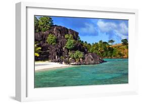 Black Rocks. Bora-Bora. Polynesia-Konstik-Framed Photographic Print