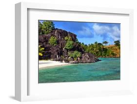 Black Rocks. Bora-Bora. Polynesia-Konstik-Framed Photographic Print