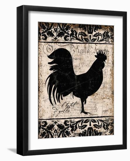 Black Rooster 1-Diane Stimson-Framed Art Print