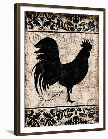 Black Rooster 1-Diane Stimson-Framed Art Print