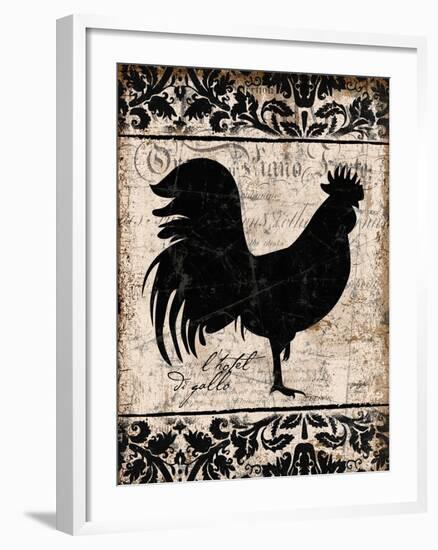 Black Rooster 1-Diane Stimson-Framed Art Print