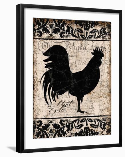 Black Rooster 1-Diane Stimson-Framed Art Print